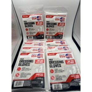 Allen Field Dressing Gloves Combo Pack White Plastic. Lot of 10!